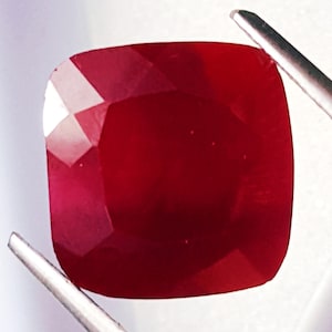 Rubí rojo natural certificado de 12,37 ct, piedra preciosa suelta, opaca, forma cojín, rubí rojo de Birmania para hacer joyas con gema de calidad AAA+.