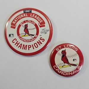 St Louis Cardinals 1987 NL Champion Winback Pinback Button 3.5&quot; w 2&quot; Pin