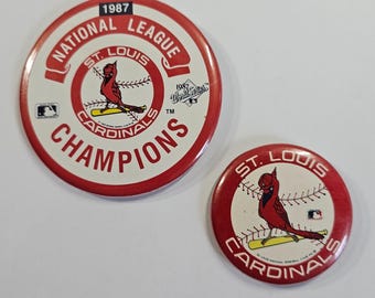 Przypinka St. Louis Cardinals z 1987 roku, mistrz NL, Winback, 3,5" z 2" pinami