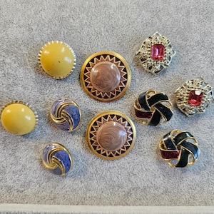 Vintage Earring Lot Of 4 Clip On Clipon Unsigned 1980&#39;s 1990&#39;s