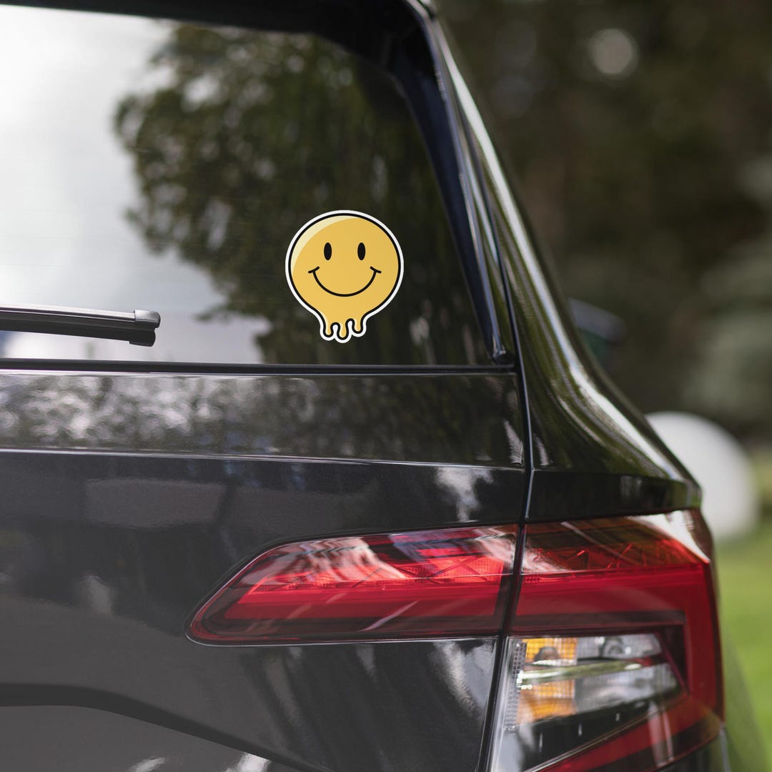 Melting Smiley Face Sticker for Cars, Phone, Laptop - Etsy