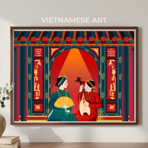 Vietnamese Art Printable – Ao Dai Illustration | Asian Gift | Vietnamese Decor | Instant Download