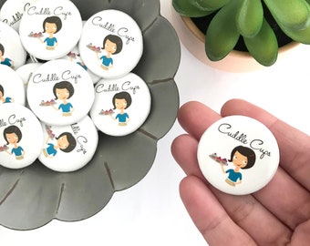 Cuddle Cups Logo Pin - Cupcake Fans, Gifts, Backpack Pin, Accessories, Jacket Pin, Pin Back Button, Gifts, Birthday, Collector Pin, Cupcake