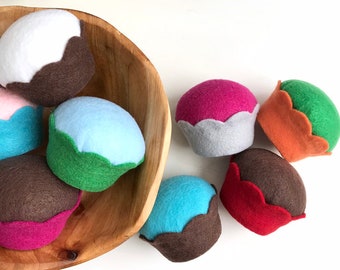 Plain Felt Cupcakes (Your Color Choice) - Home Decor, Staging, Party Favors, Felt Food, Play Kitchen, Gifts, Pin Cushion, Birthday