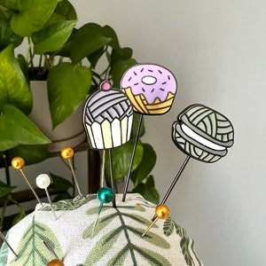 Enamel Sweet Pin Set: (Set of 4) Sewing Craft Room Foodie Pins