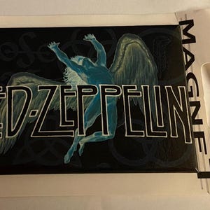 Led Zeppelin Magnet Very Rare & Still Attached to Original Packaging an Officially Licensed Product from the 1990&#39;s Free Shipping !!!