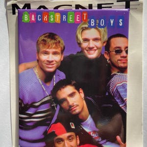 Backstreet Boys Magnet #1 Rare & Still Attached to Original Packaging an Officially Licensed Product from the 1990&#39;s Free Shipping !!!
