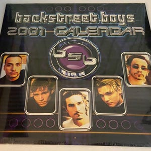 Backstreet Boys BSB 2001 Calendar Still in original packaging and an Officially Licensed Product from the early 2000&#39;s !! Free Shipping !!