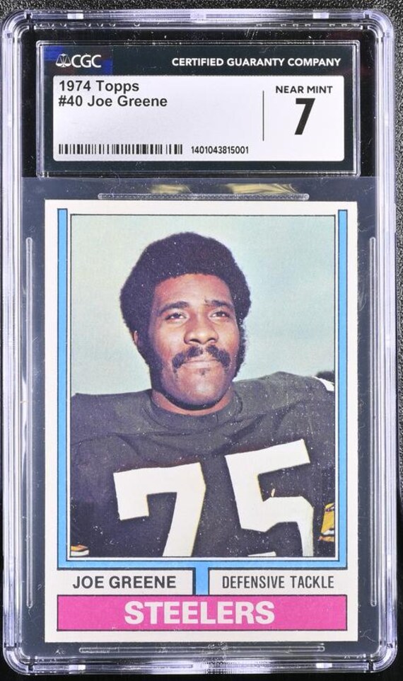 1974 Topps "mean" Joe Greene #40 Sports Card Graded CGC 7 Near Mint Free Shipping !!! - Etsy 1974 Topps "mean" Joe Greene #40 Sports Card Graded CGC 7 Near Mint Free Shipping !!! - Etsy