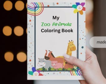 Printable Zoo Animals Coloring Book for Kids | 10 Fun Coloring Pages | Preschool & Toddler Activity