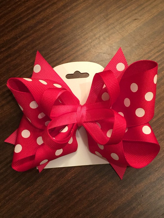Boutique Baby Girl Hair Clips Bows Minnie Mouse Hot Pink Dots Zebra Bowtique