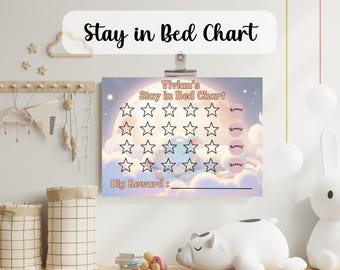 Afdrukbare kaart voor kinderen in bed | Slaaptracker voor peuters | Gedrags- en beloningstabel