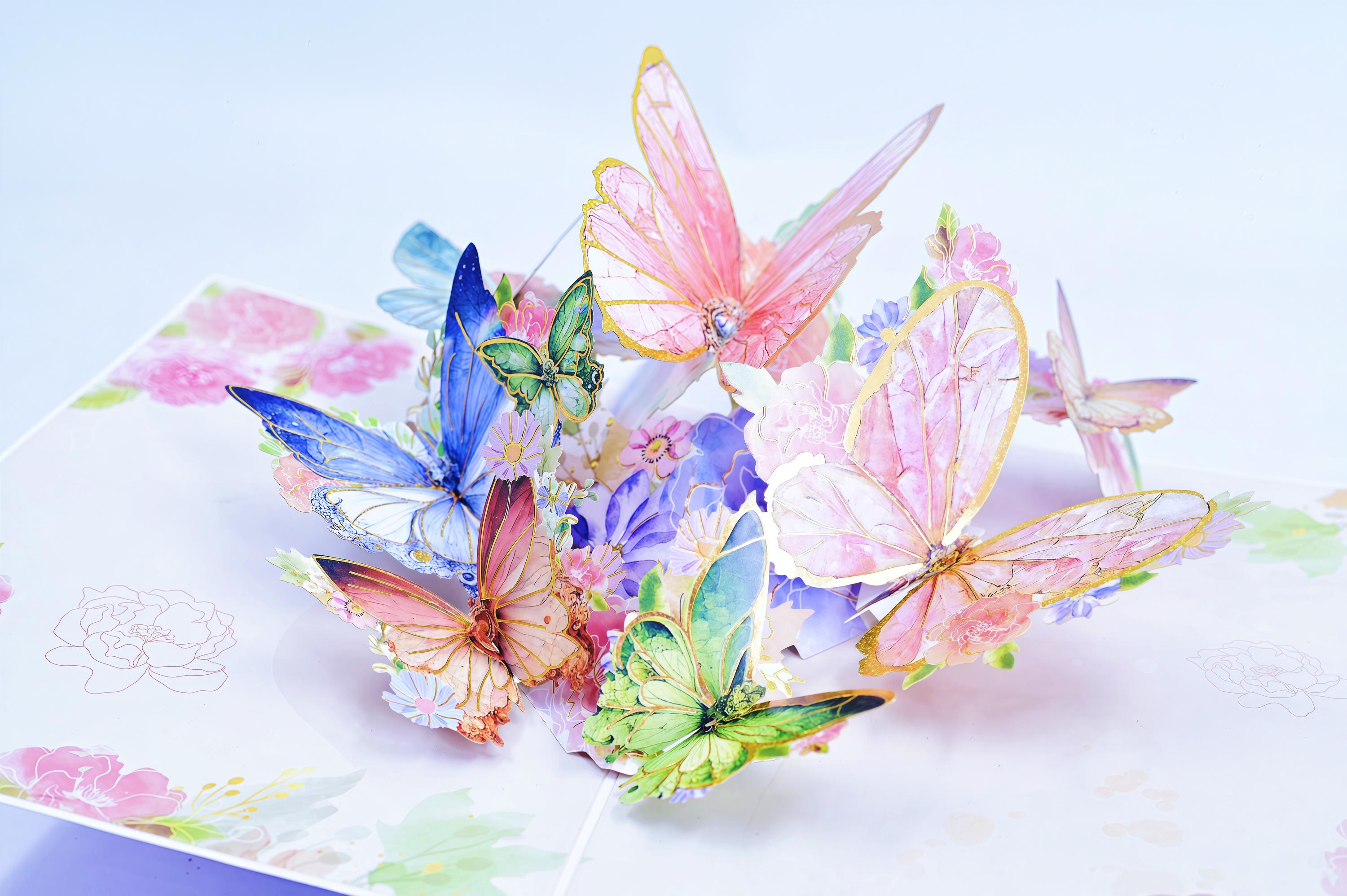 Mother’s Day 3D Butterfly Pop up Card – Floral Keepsake Greeting Card ...