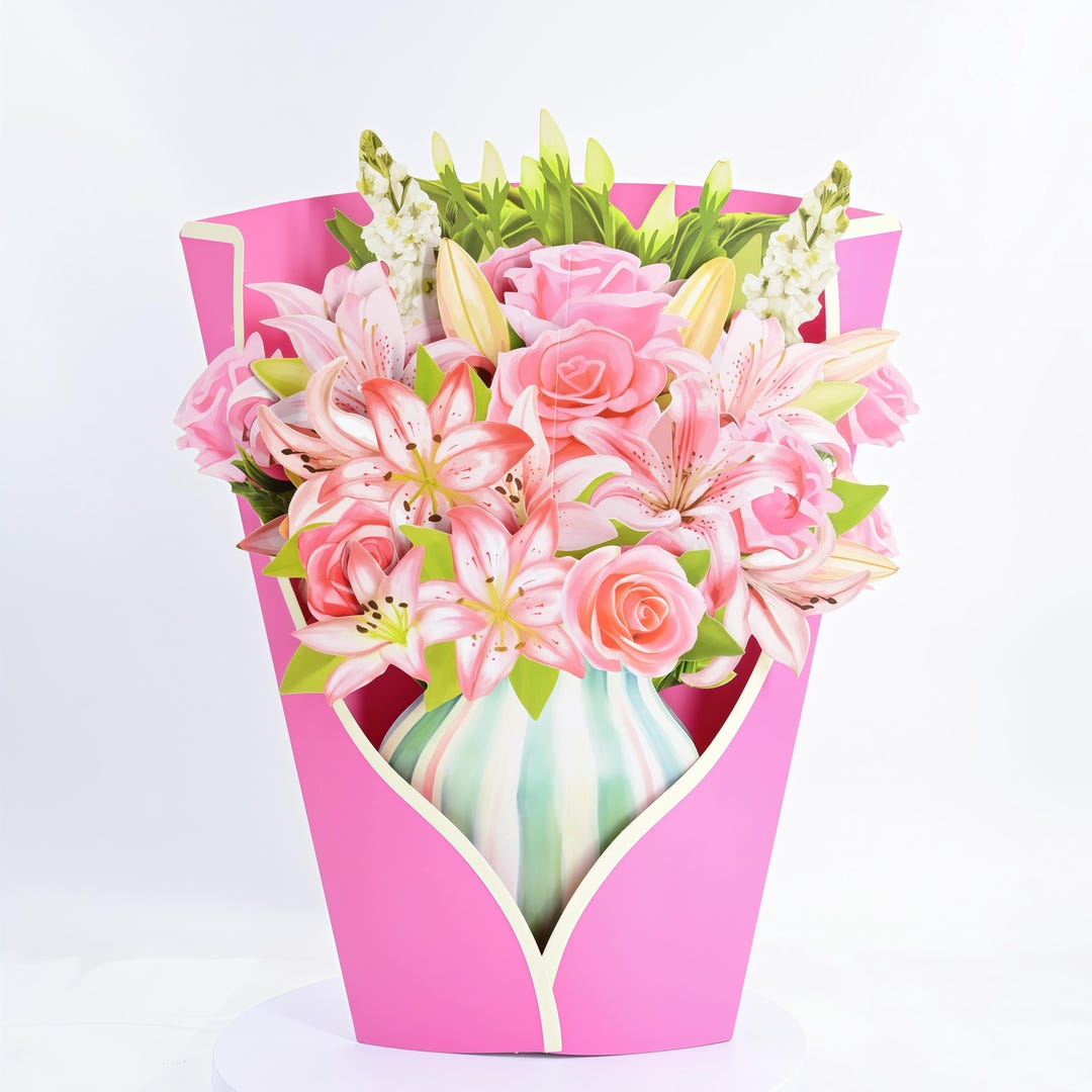 Happy Mother’s Day 3D Bouquet Pop up Card – Floral Vase Greeting Card ...
