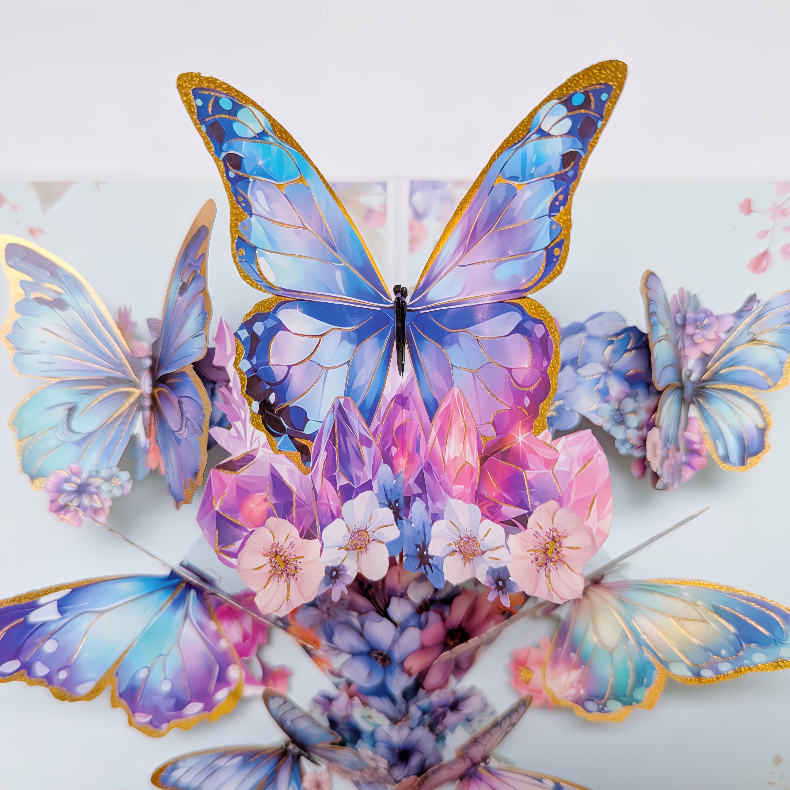 3D Butterfly Pop up Card – Floral Greeting Card, Elegant Keepsake, Gift ...