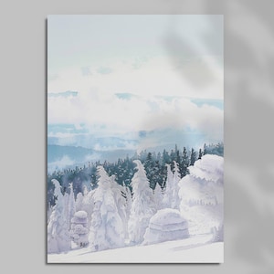 Japanese Postcard – Mount Zao | Made In Japan | Scenic Art Card for Gifting, Journals & Decor