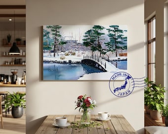 Kanazawa Castle Canvas Art – Winter Snow Scene | Original Scenic Art by Japanese Artist | Japan Wall Art | Japan Decor