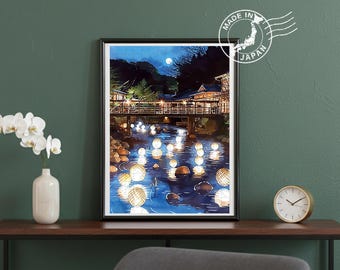 Kurokawa Onsen Handmade Puzzle – Kumamoto Hot Spring Art | Original Scenic Art by Japanese Artist | Japan Wall Art | Japan Decor
