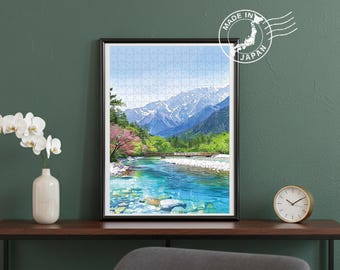 Kamikochi Handmade Puzzle – Nagano Mountain Art | Original Scenic Art by Japanese Artist | Japan Wall Art | Japan Decor