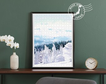 Mount Zao Handmade Puzzle – Winter Snow Mountain Art | Original Scenic Art by Japanese Artist | Japan Wall Art | Japan Decor