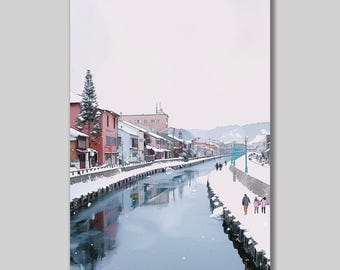 日本の風景ポストカード - 北海道 小樽運河 | 日本製 | ギフト、日記