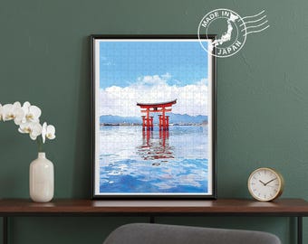 Itsukushima Shrine Handmade Puzzle – Hiroshima Floating Torii | Original Scenic Art by Japanese Artist | Japan Wall Art | Japan Decor