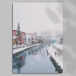 Japanese Postcard – Otaru Canal, Hokkaido | Made In Japan | Scenic Art Card for Gifting, Journals & Decor