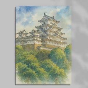 Japanese Postcard – Himeji Castle | Made In Japan | Scenic Art Card for Gifting, Journals & Decor