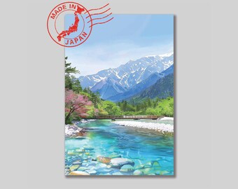 Kamikochi Postcard – Nagano Mountain Art | Original Scenic Art by Japanese Artist | Japan Wall Art | Japan Decor