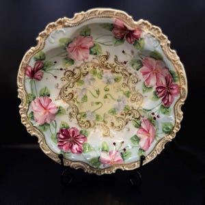 Nippon Vintage Hand-Painted Porcelain Bowl With Vivid Florals & Colors