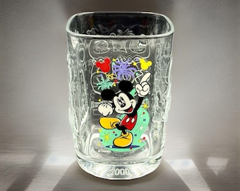 Vintage McDonalds MK Disney World 2000 Millennium Celebration Mickey Mouse Glass