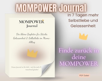 MomPower 7-Day Journal for Moms | Self-Care, Mindfulness & Serenity | Mom Motivation | PDF