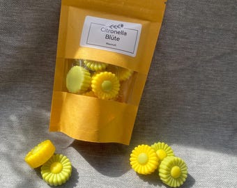 Cialda di cera profumata al profumo di fiori di citronella, fragranza estiva, cera profumata per lampade, cera profumata a base vegetale, verde e giallo