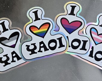 I <3 Yaoi Pride Stickers