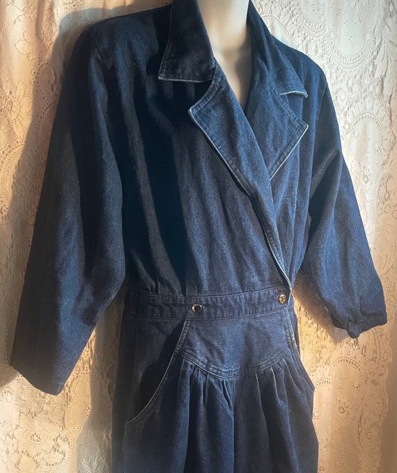 vintage denim jumpsuit 80s - Gem