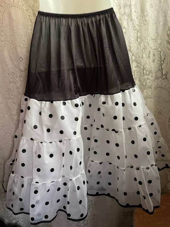 Vintage 80s does 50s crinoline skirt polka dot by… - image 6
