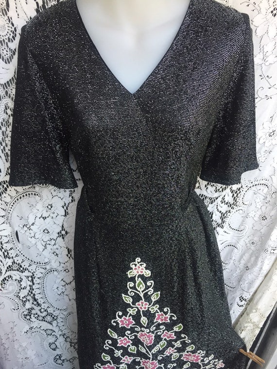 60s 70s vintage maxi dress with amazing mosaic on 