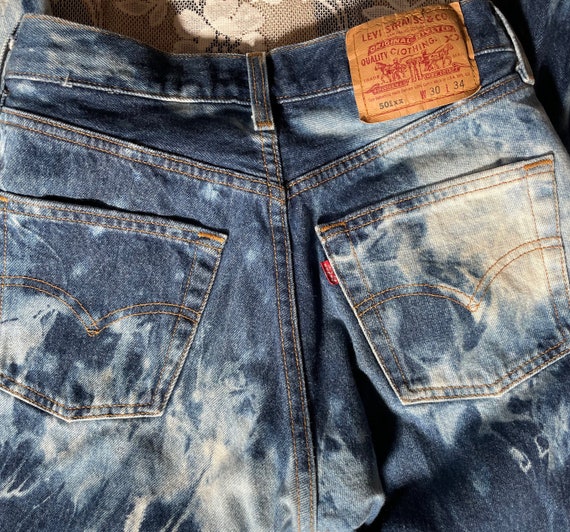 Vintage Levi’s 501s button fly custom bleached, r… - image 1