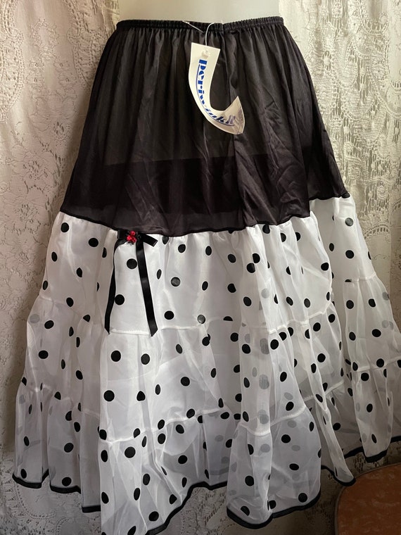 Vintage 80s does 50s crinoline skirt polka dot by… - image 1