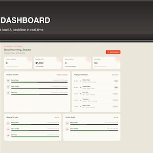 Plantilla de seguimiento de clientes y programa de entrenamiento para entrenadores personales / Aplicación web CRM para negocios de entrenadores de fitness, panel de control para gimnasios / HTML sin conexión