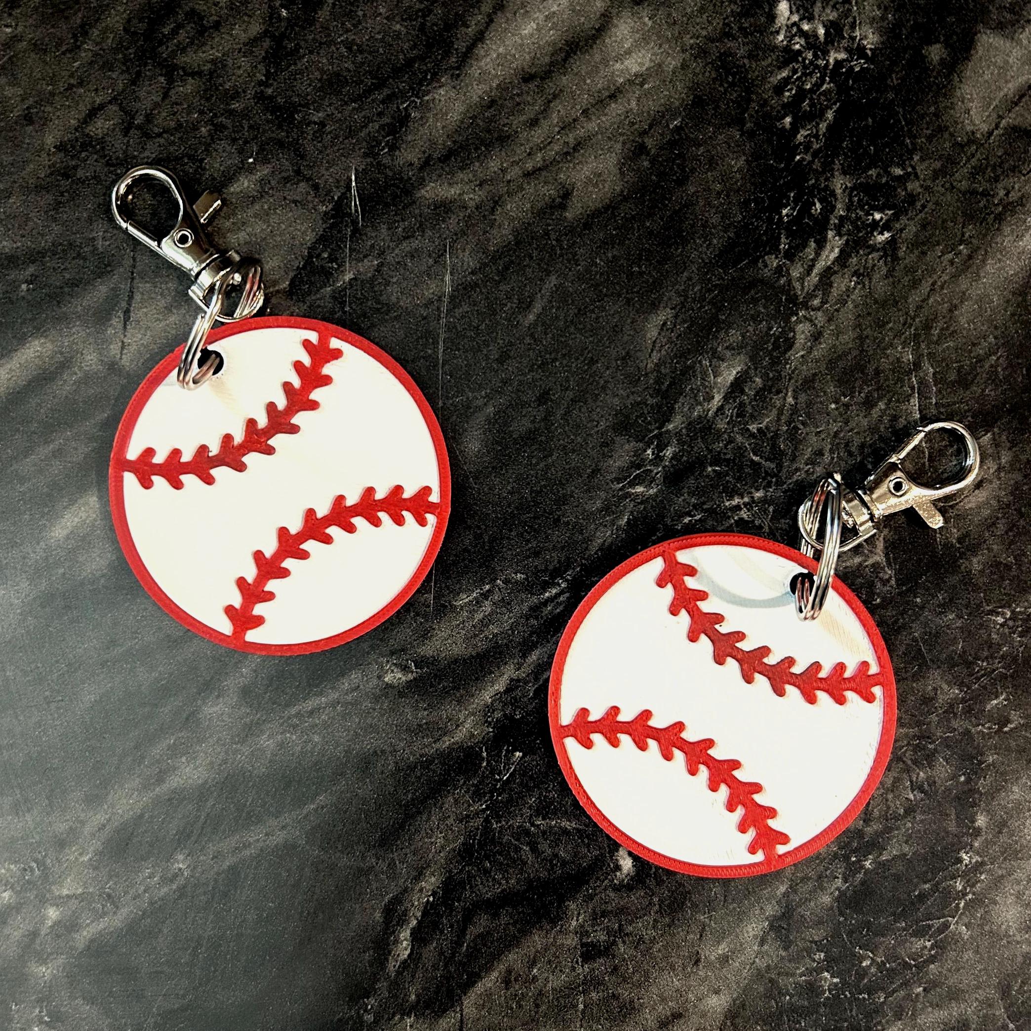 3D printed baseball design keychain