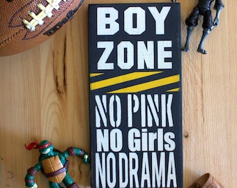 Boy's Room Sign, Boy Zone, No Girls Allowed Sign, Sign for Boy's Room, Boy Room Decor