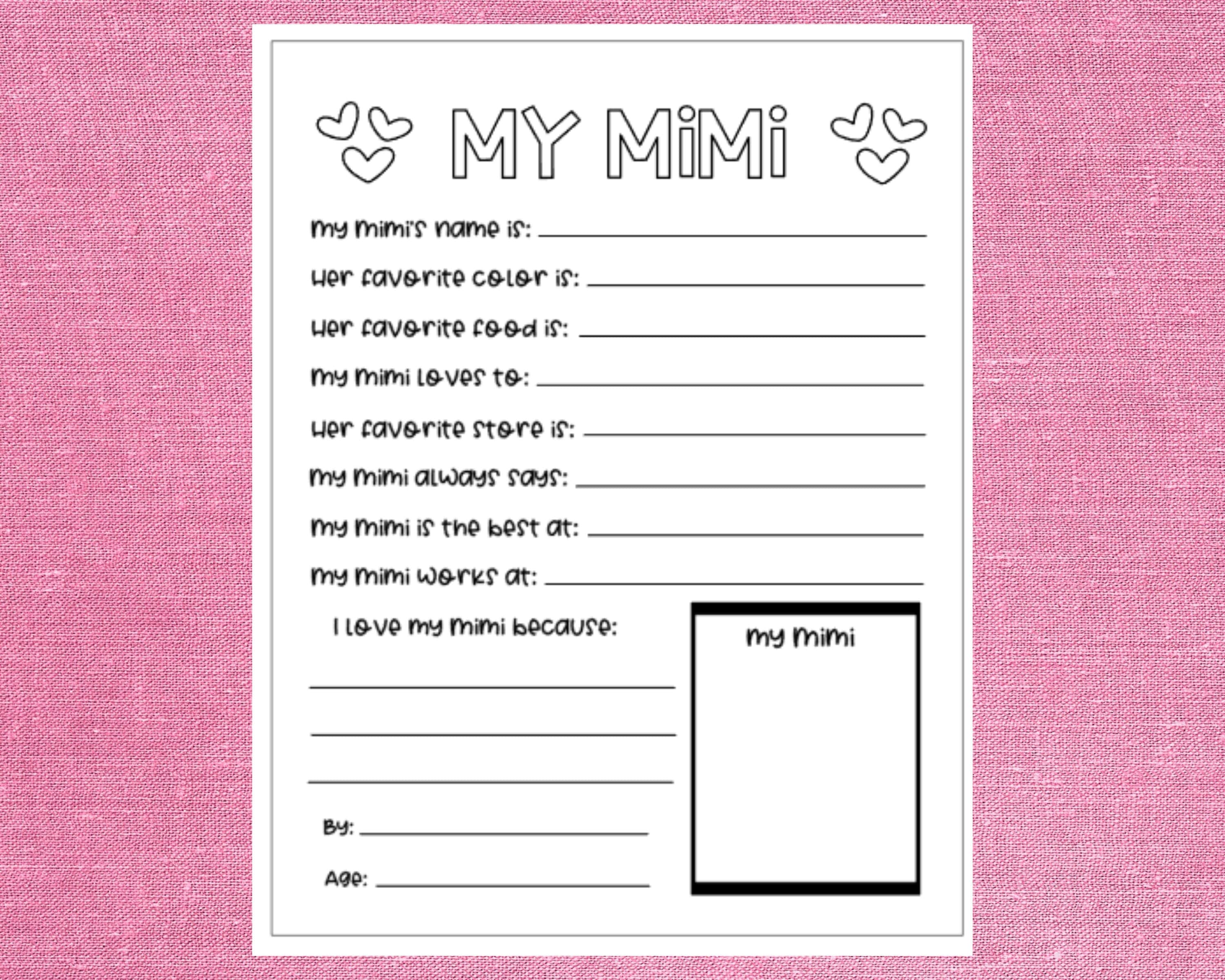 衛生日用品 mimi My Mimi Printable for Mother's Day, What I Love About My Mimi