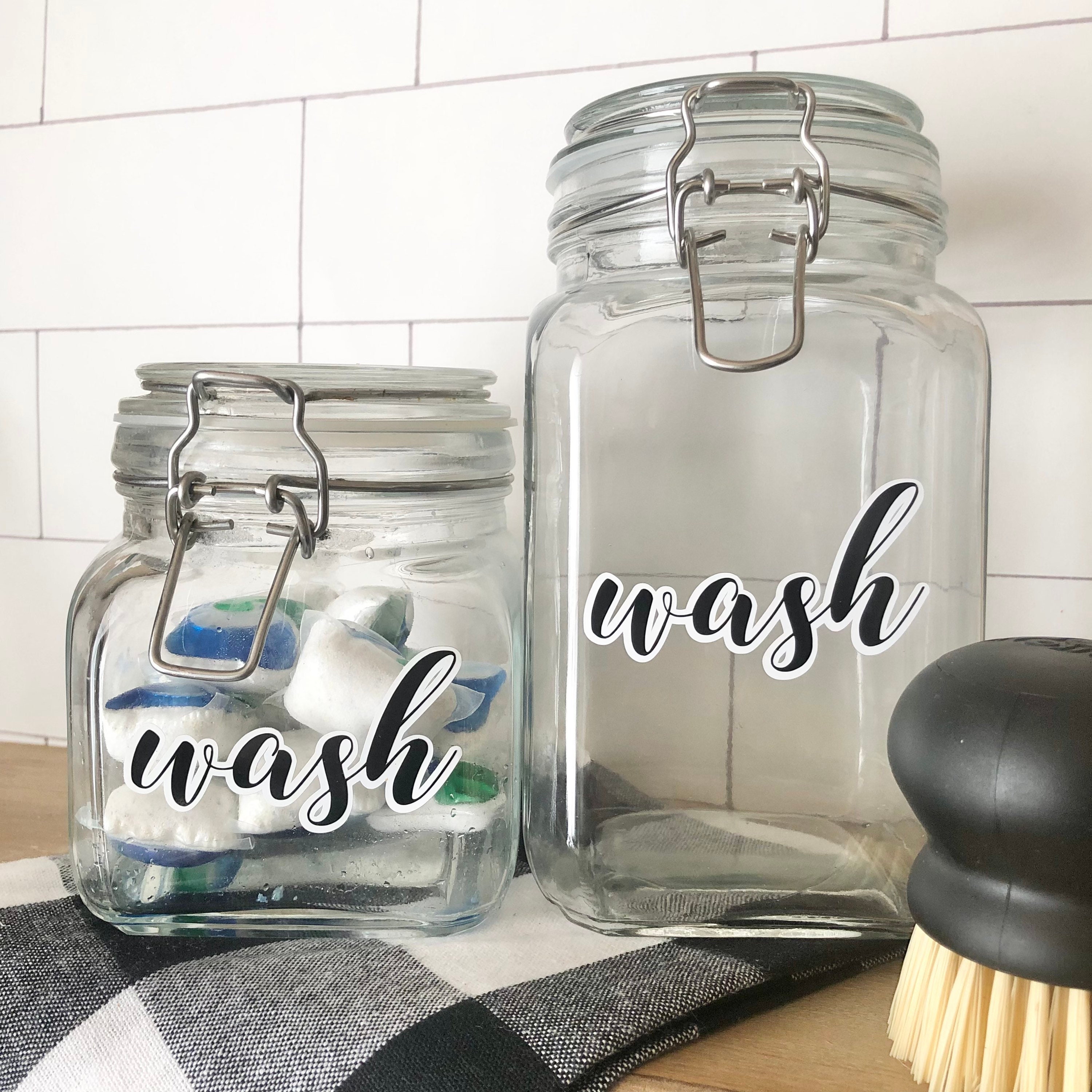 Dishwasher Tablet Storage, Laundry Pod Holder, Waterproof Jar for Cleaning  Pods 