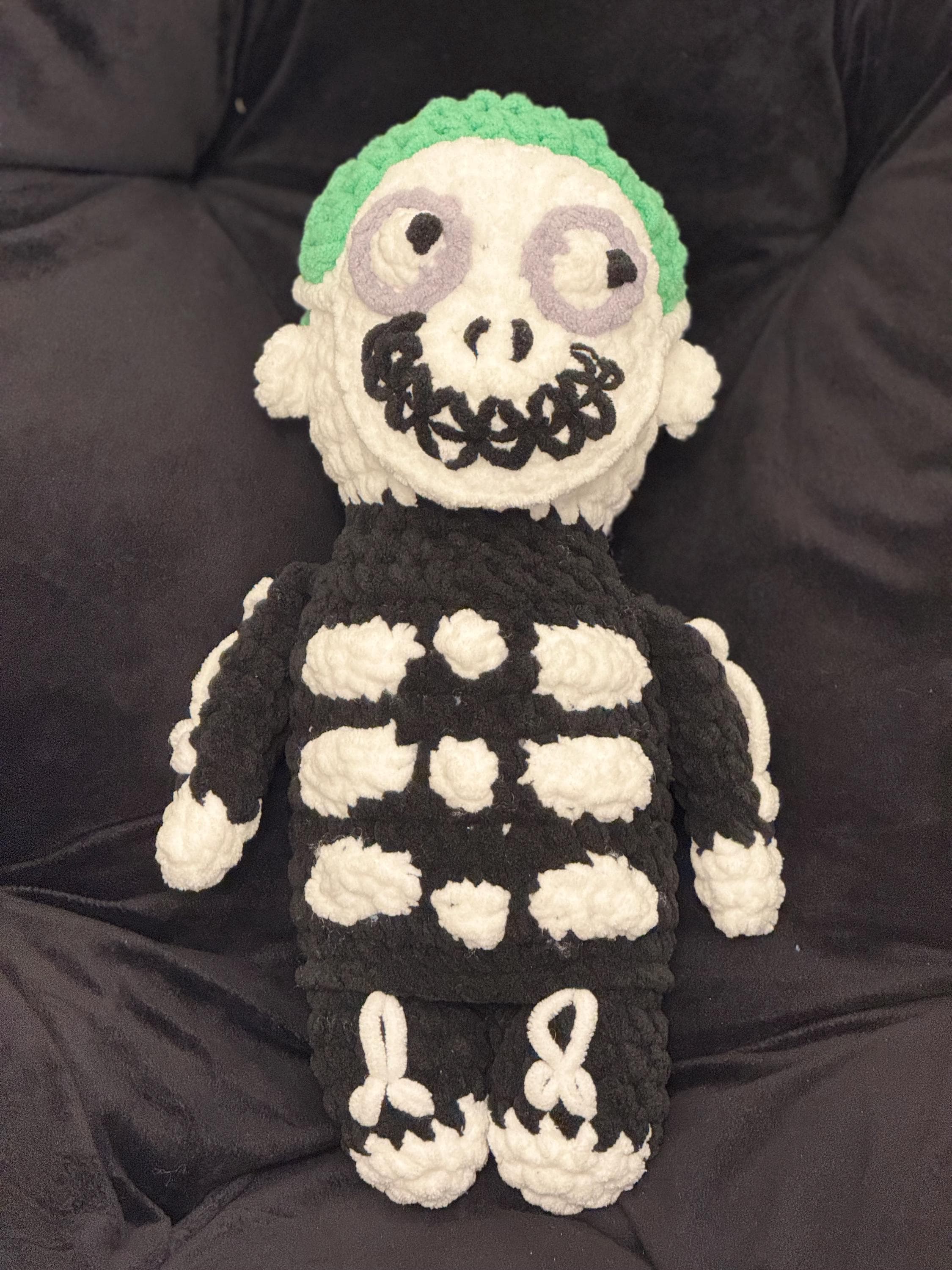Handmade Crochet NBC Skeleton Boy Plushie; Fan Made Plushie; Amigurumi; MADE to ORDER