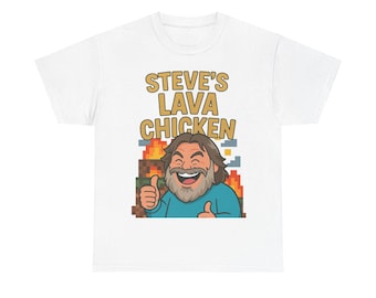 Steve's Lava Chicken Tee, Funny Unisex Tee, Casual Wear, Gift for Foodies, Summer Vibe Shirt, Gamer Merchandise, Quirky Graphic Tee