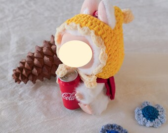 Crochet Pixie Hood for Monster Plush Pendants – Handmade Doll Accessory