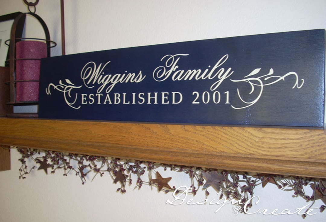 FAMILY ESTABLISHED Sign - Wedding Gift, Personalized Custom Signs ...
