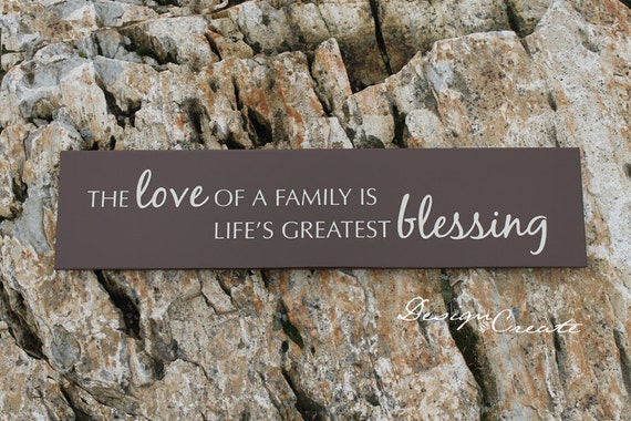 Family Sign - The love of a family is life's greatest blessing - Custom Sign, wood sign, family wood sign