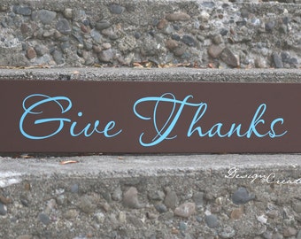 GIVE THANKS sign - Thanksgiving sign - Custom Sign - Custom Made Wood Sign, Thanksgiving wood sign